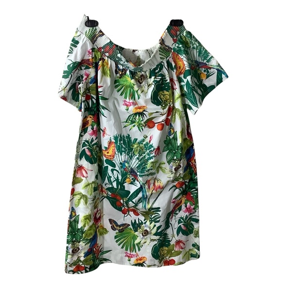 J. Crew Dresses & Skirts - J. Crew Cotton Off Shoulder Tropical Mini Dress